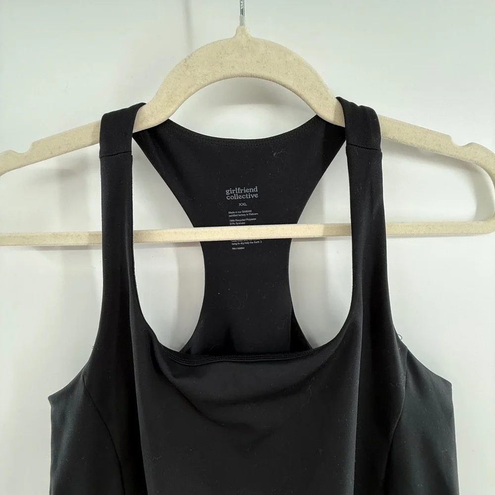 Girlfriend Collective XXL Black Paloma Exercise Dress‎ w/ Built-In Shorts